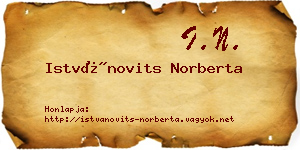 Istvánovits Norberta névjegykártya